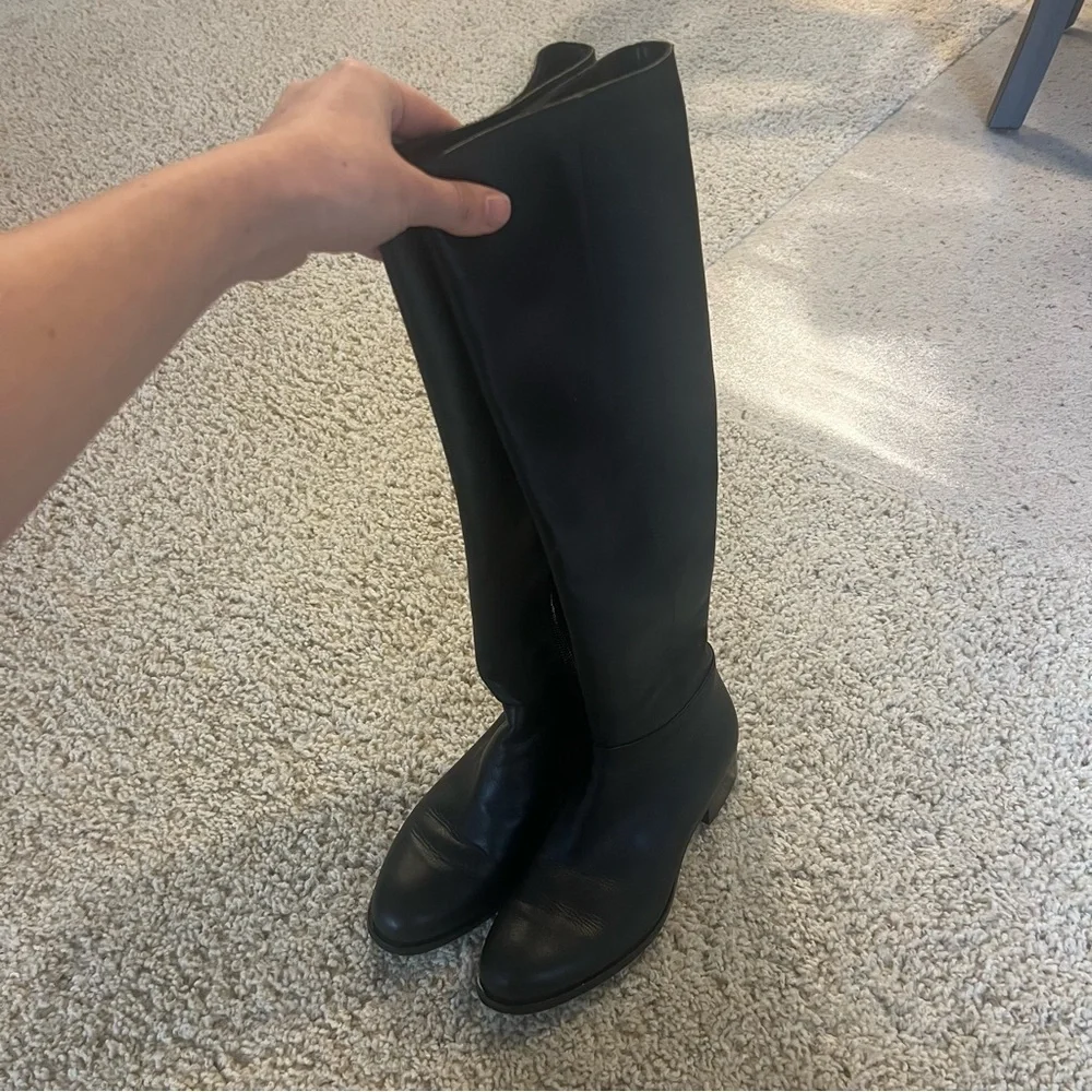 Jimmy Choo black leather riding boots